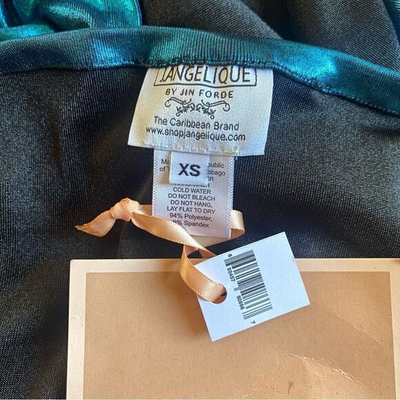 J.Angelique Disa Dress teal metallic knit wrap maxi gown Revolve NWT XS - Picture 13 of 14